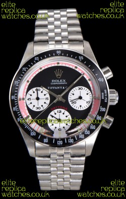 Rolex Daytona Paul Newman 37MM Tiffany & Co Black Dial Manual Wind Super Clone Watch 