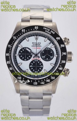 Rolex Daytona Paul Newman Label Noir Blue Dial Custom Modded 4130 Mvnt Swiss Replica