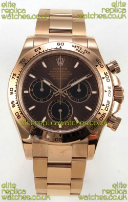 Rolex Daytona 126505 Rose Gold Brown Dial FREE SPRUNG MVMT Super Clone Watch 
