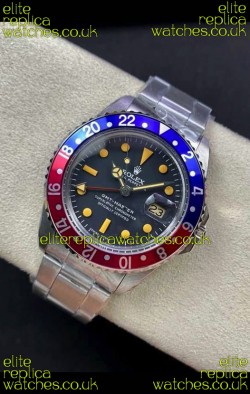 Rolex GMT Master 16750 Pepsi Patina Vintage Matte Dial Swiss Replica Watch 