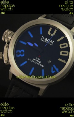 U Boat U-1001 Edition Japanese Drive Automatic Steel Watch in Blue Markers
