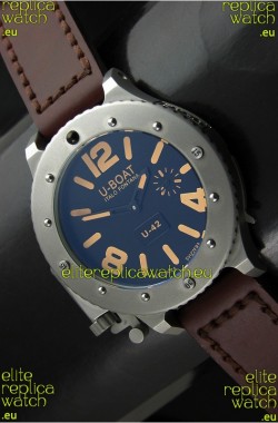 U Boat U-42 Diver Titanium Swiss Watch in Orange Markers