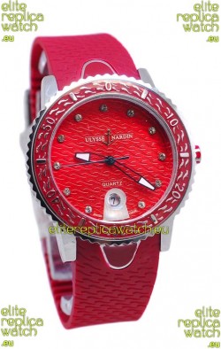 Ulysse Nardin Lady Diver Starry Night Replica Watch in Red Dial