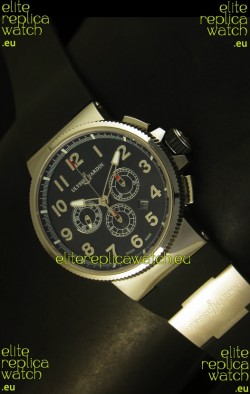 Ulysse Nardin Marine Chronograph Stainless Steel Black Arabic Dial - 1:1 Mirror Replica
