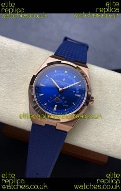 Vacheron Constantin Overseas True Moon Phase Rose Gold Blue Dial Swiss Replica Watch 