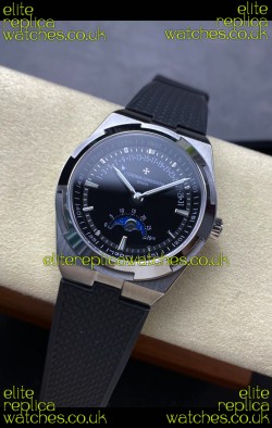 Vacheron Constantin Overseas True Moon Phase Steel Case Black Dial Swiss Replica Watch 