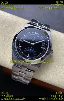 Vacheron Constantin Overseas True Moon Phase Steel Black Dial Swiss Replica Watch 