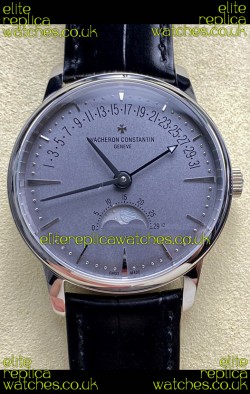 Vacheron Constantin Patrimony Moonphase Stainless Steel Grey Dial Swiss Replica Watch 