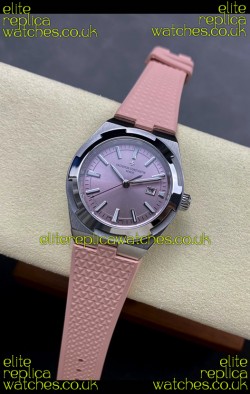 Vacheron Constantin Overseas 35MM Pink Dial Rubber Strap Super Clone Watch 