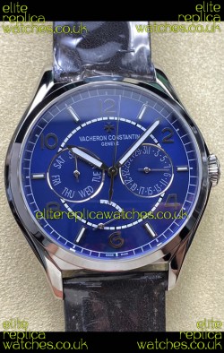 Vacheron Constantin Fiftysix Day-Date Stainless Steel Blue Dial Swiss Replica Watch 