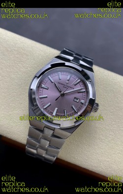 Vacheron Constantin Overseas 35MM Pink Dial Steel Strap Super Clone Watch 
