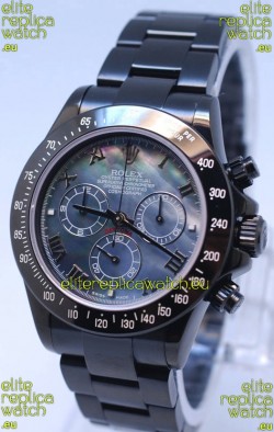 Rolex Daytona Cosmograph Project X Design Black Out Edition Series II Swiss Watch in Blue Pearl Dial 