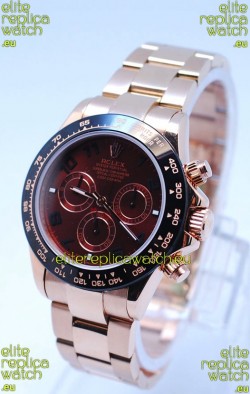 Rolex Daytona Chronograph MonoBloc Cerachrom Bezel Swiss Replica Watch in Brown Dial