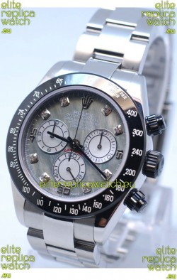 Rolex Daytona MonoBloc Cerachrom Bezel Swiss Replica Rose Gold Plated Watch in White Mother Pearl Dial