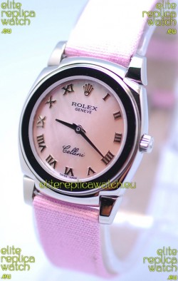 Rolex Cellini Cestello Ladies Swiss Pink Watch in Roman Markers